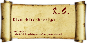 Klaszkin Orsolya névjegykártya