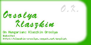 orsolya klaszkin business card